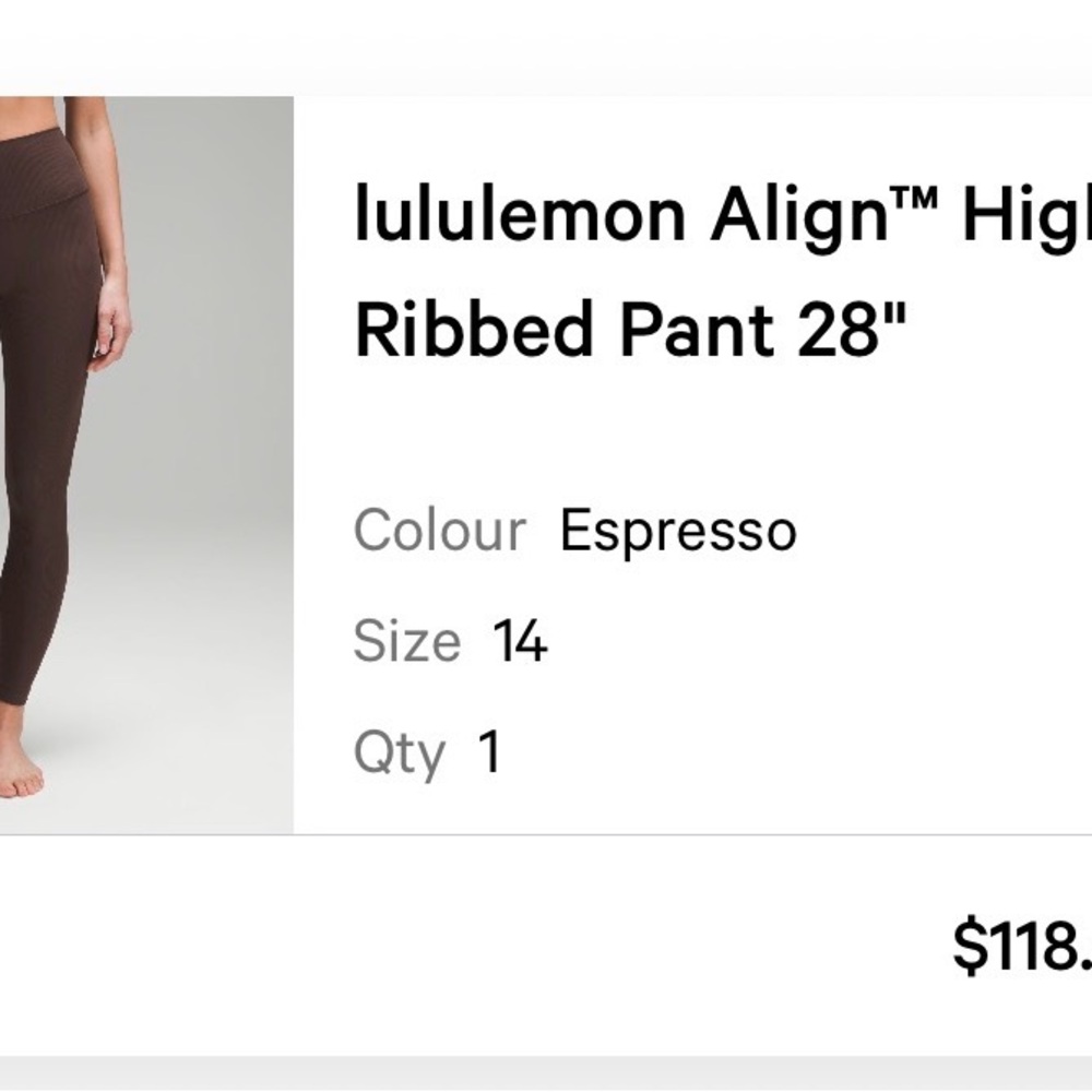 lululemon athletica Espresso Ribbed Leggings